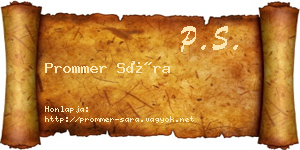 Prommer Sára névjegykártya