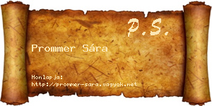 Prommer Sára névjegykártya